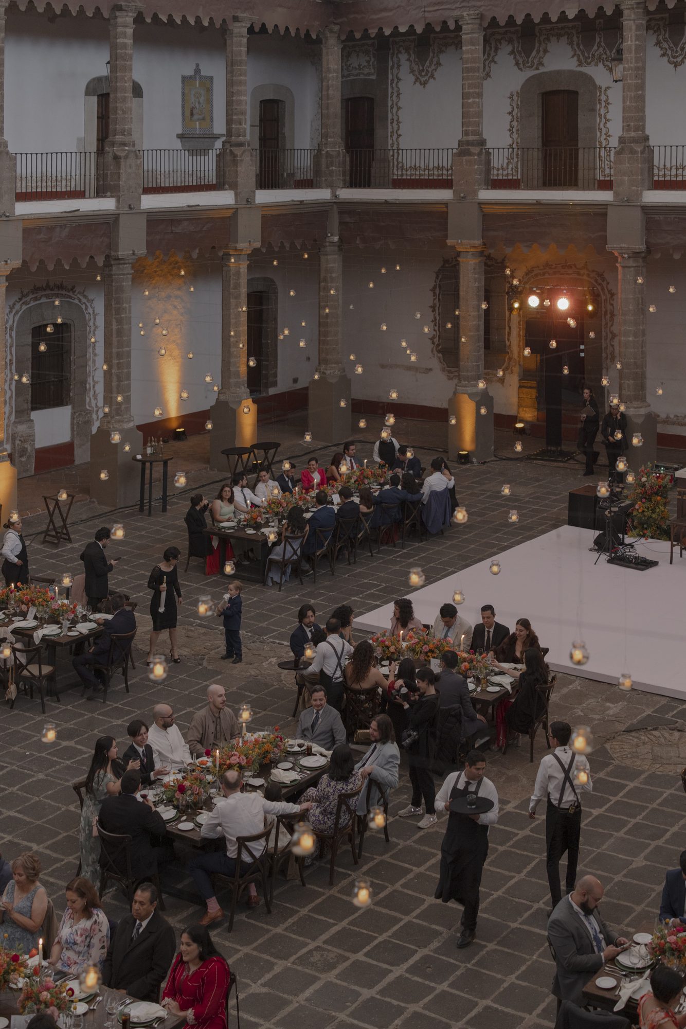 Candlelit hacienda reception